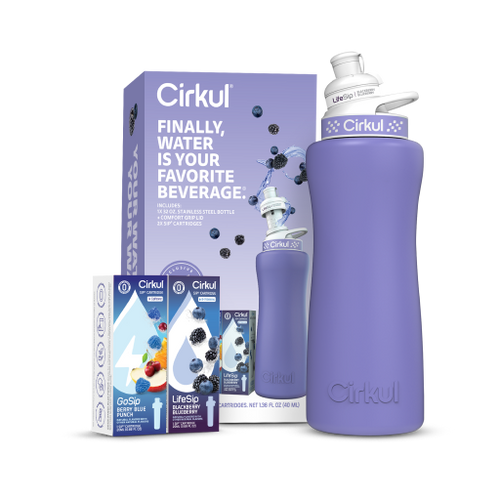 32oz. Matte Periwinkle Stainless Steel Bottle Starter Kit - Clean Bundle