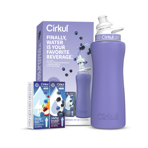 32oz. Matte Periwinkle Stainless Steel Bottle Starter Kit - Clean Bundle